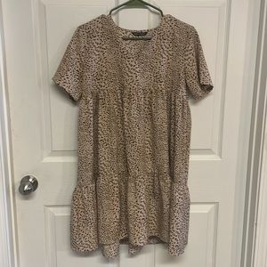 Shein Leopard print Shift Baby doll dress